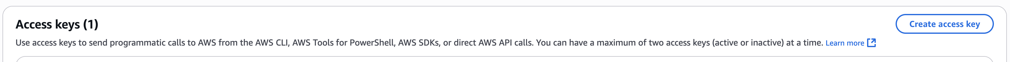 Create Access Key